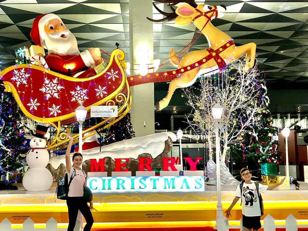 Family travels at Christmas