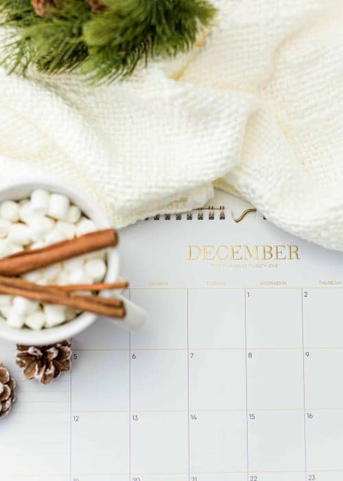 Holiday travel calendar