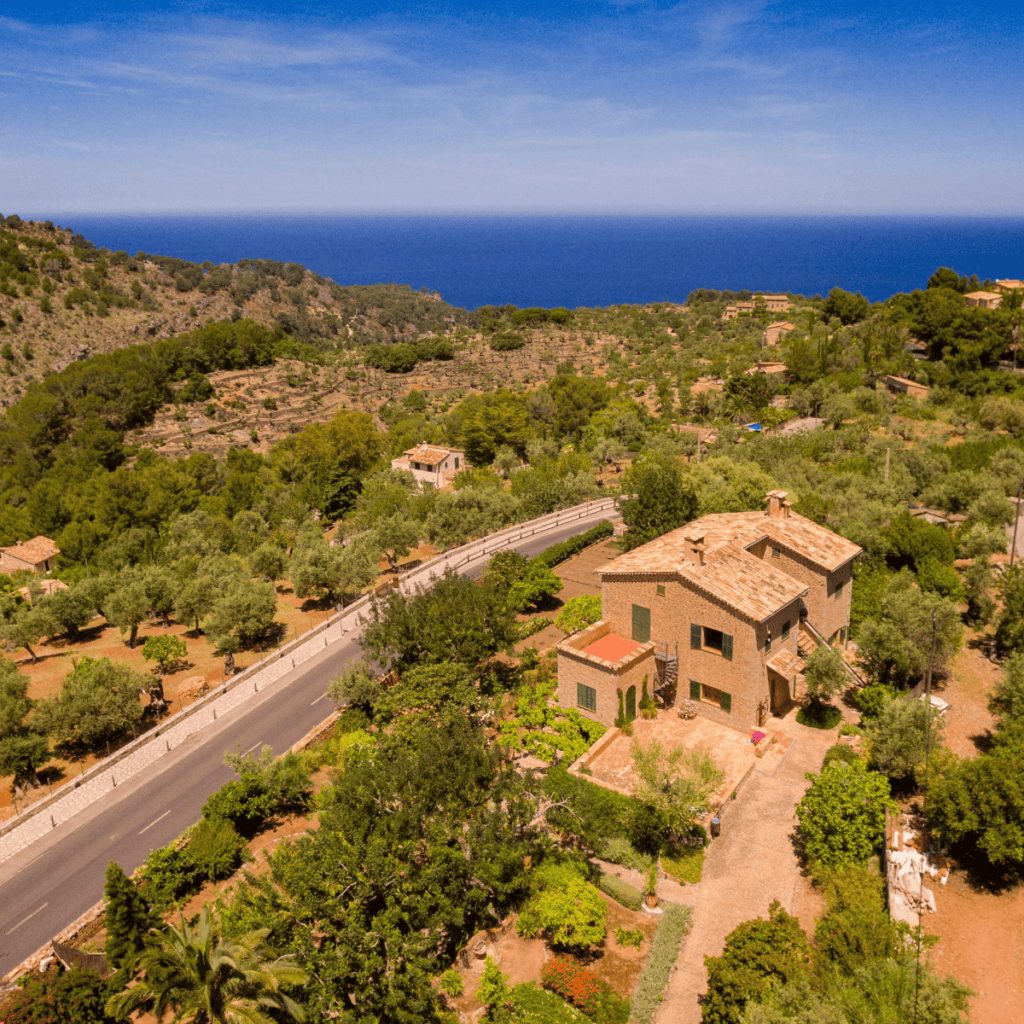 Aerial view of Casa Museo de Robert Graves in Mallorca.