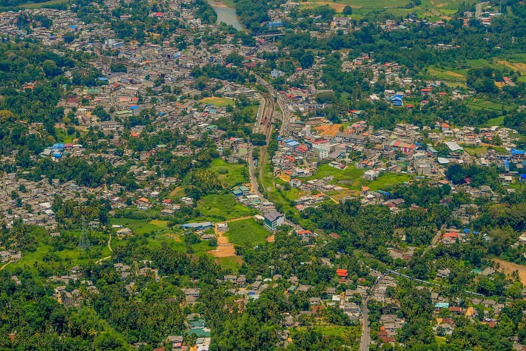 Gampola city near Ambuluwawa Tower