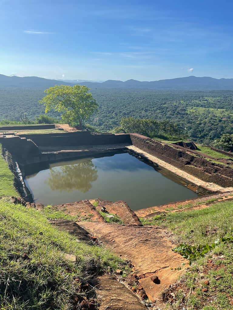 Once you finish climbing Lion Rock Sri Lanka you can view reservoirs on the top.