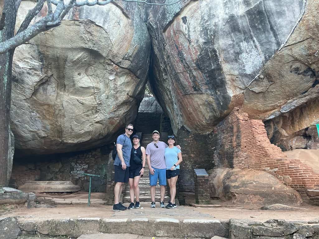 Exploring the boulder gardens of Sigiriya.