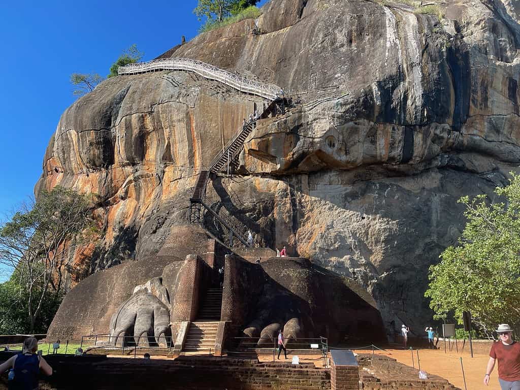Wide view of the stairway to the Sky Palace.