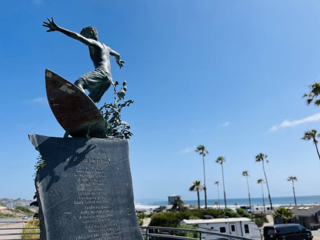 The Cardiff "Magic Carpet Ride" statue also called the "Cardiff Kook".