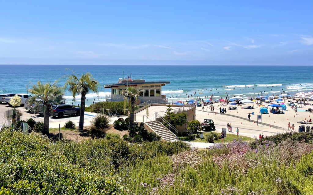 Distant view of Moonlight Beach Encinitas