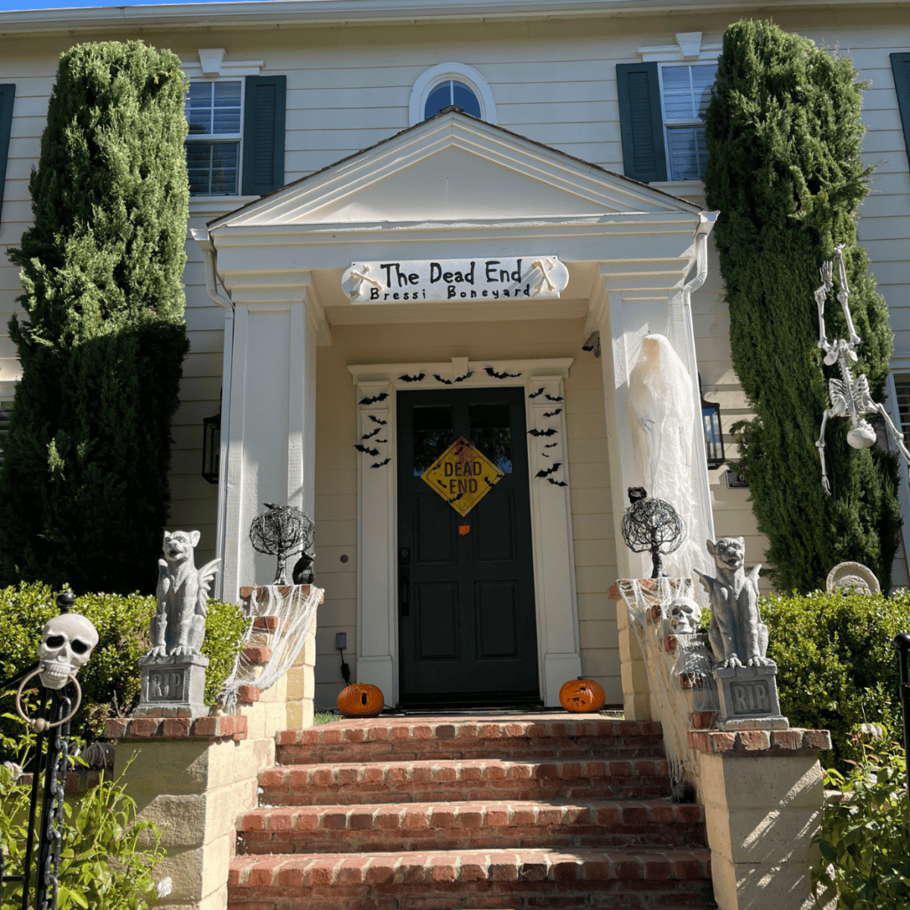 Decorated house in Bressi Ranch at Halloween.