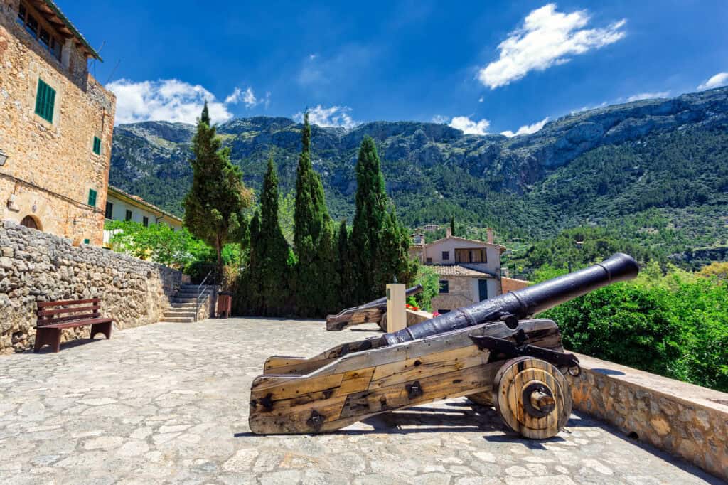 Cannons at the Parish Church of Juan Bautista in Deia