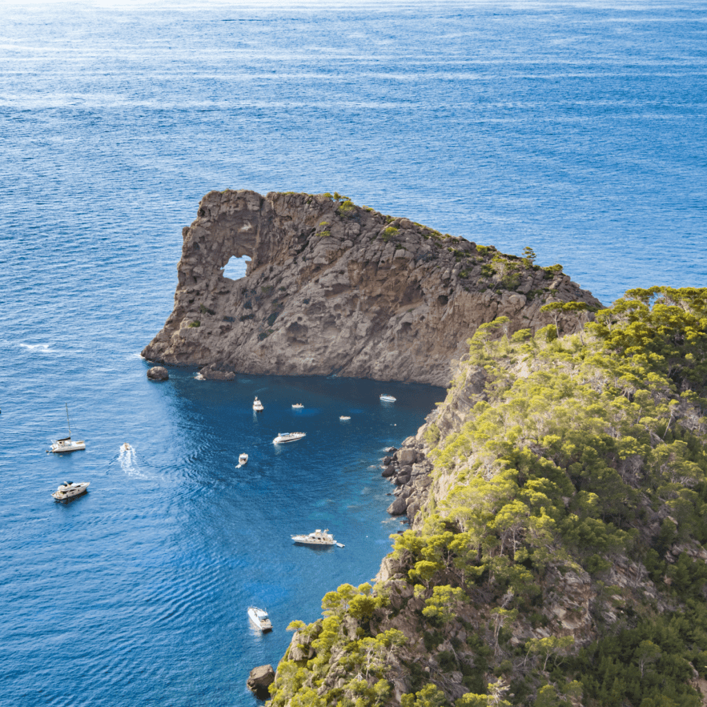 Panoramic ocean views at Sa Foradada.