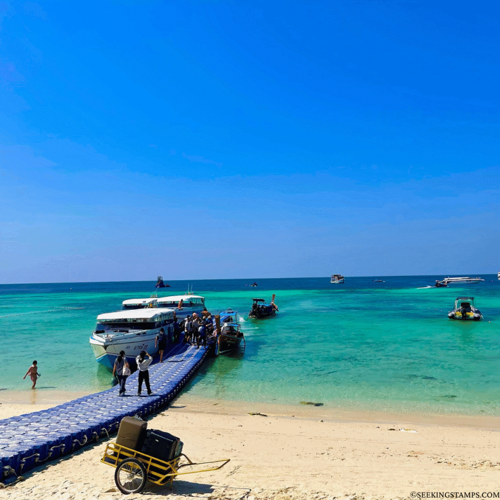 Ferry arriving at Pattaya Beach Koh Lipe Thailand