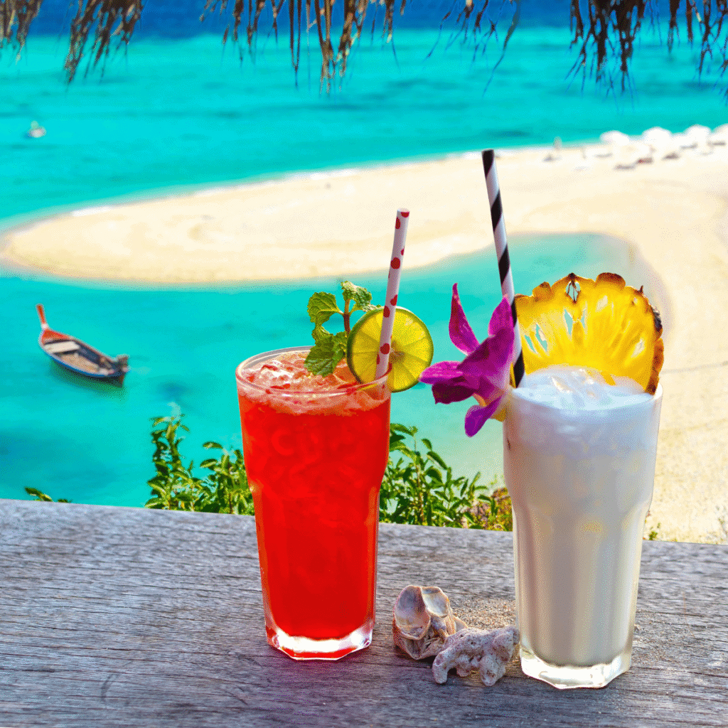 Drinks at a Koh Lipe beach