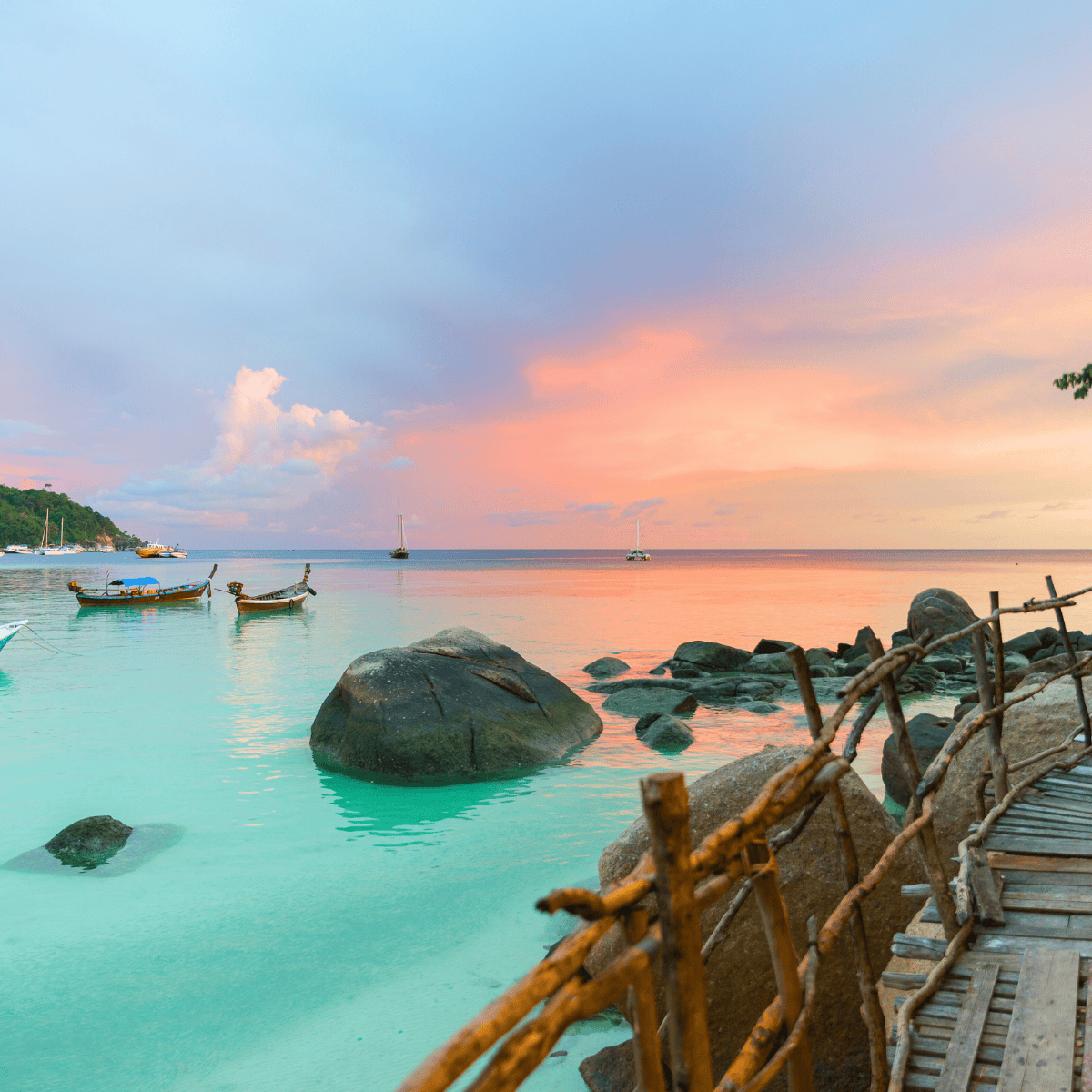 Colorful sky over Sanom Beach Koh Lipe