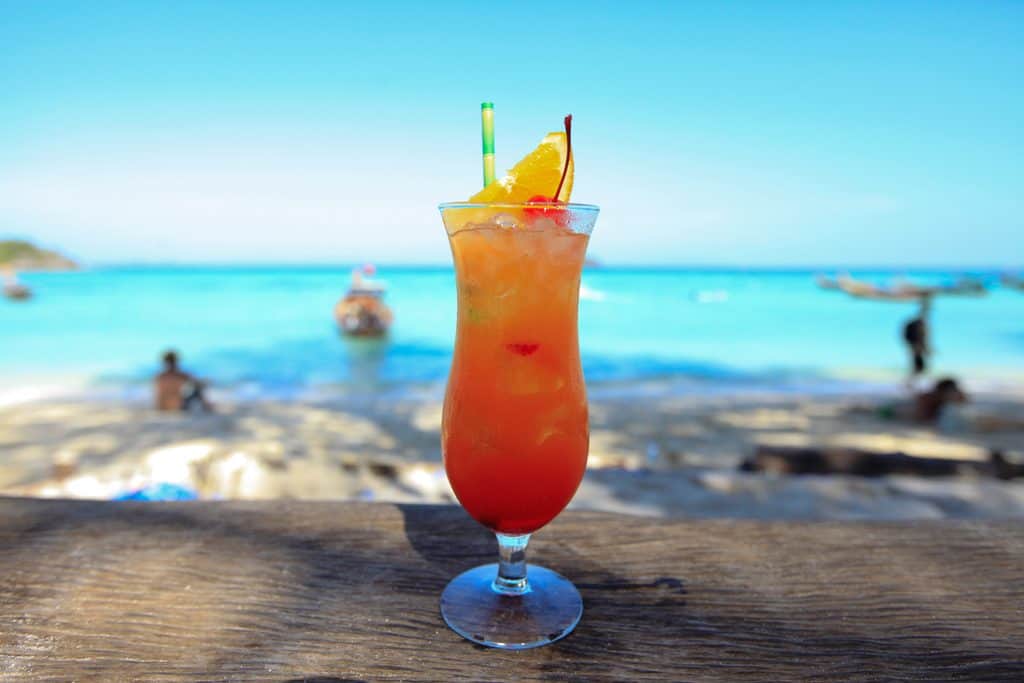 Tropical cocktail at a Koh Lipe Beach bar.